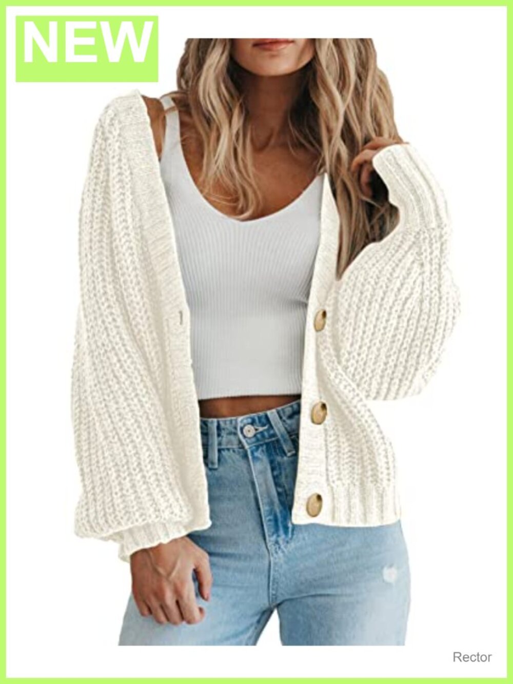 Chunky Knit Open Front Cardigan Sweater Long Sleeve V Neck Button
